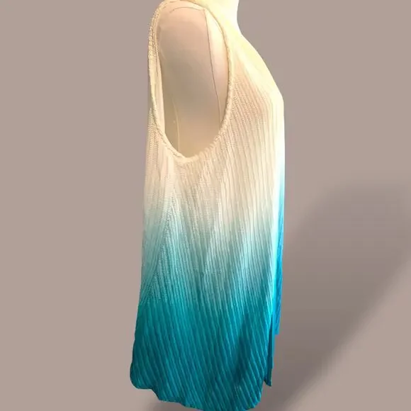 Chico's Travelers Collection Duster / Swim Cover-Up - Blue dip dye - Size 3 (XL) - Picture 2 of 5